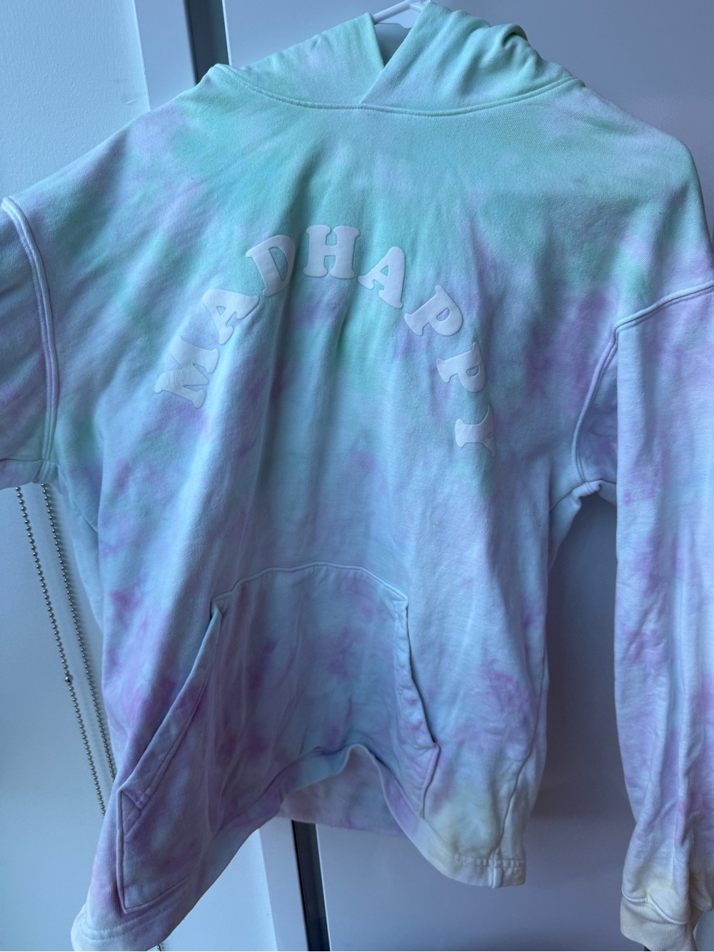 Madhappy Pastel Tie-Dye Hoodie in Mint, Lavender, and White